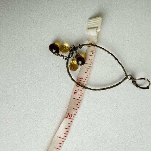 ANTHROPOLOGIE earrings | Delicate amber hue stone drops - Picture 7 of 7